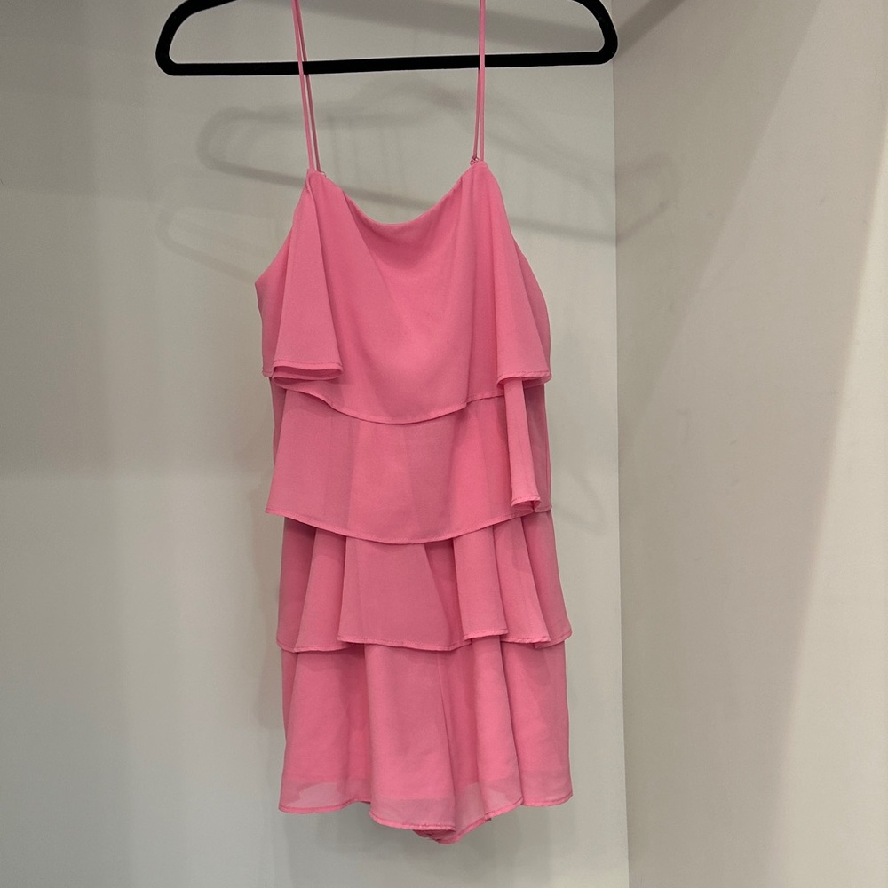 HYFVE Pink Tiered Ruffle Romper